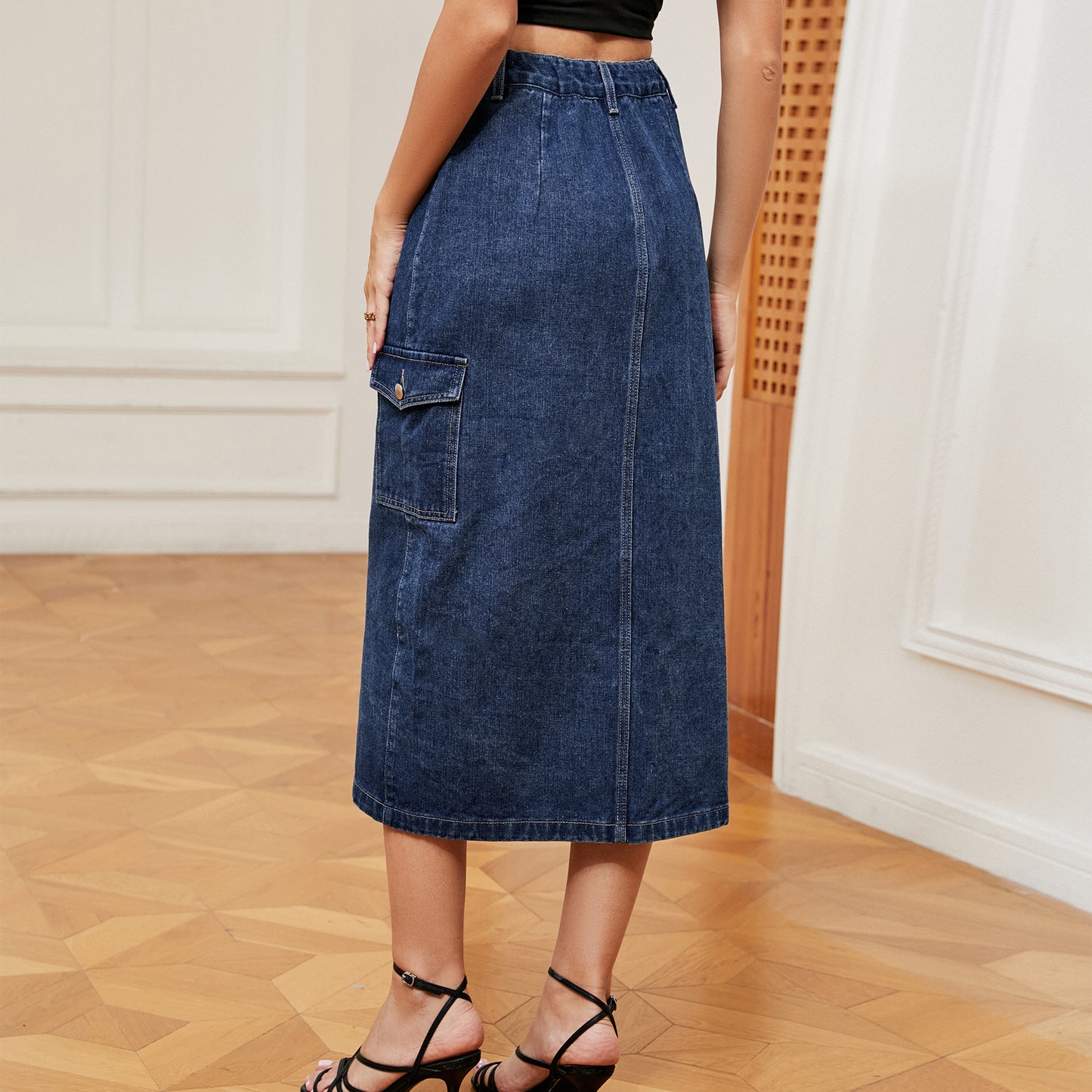 Sexy Semi Elastic Denim Casual Skirt