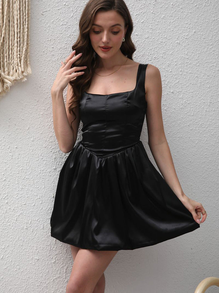 Satin Sexy Slim Fit Mini Evening Dress