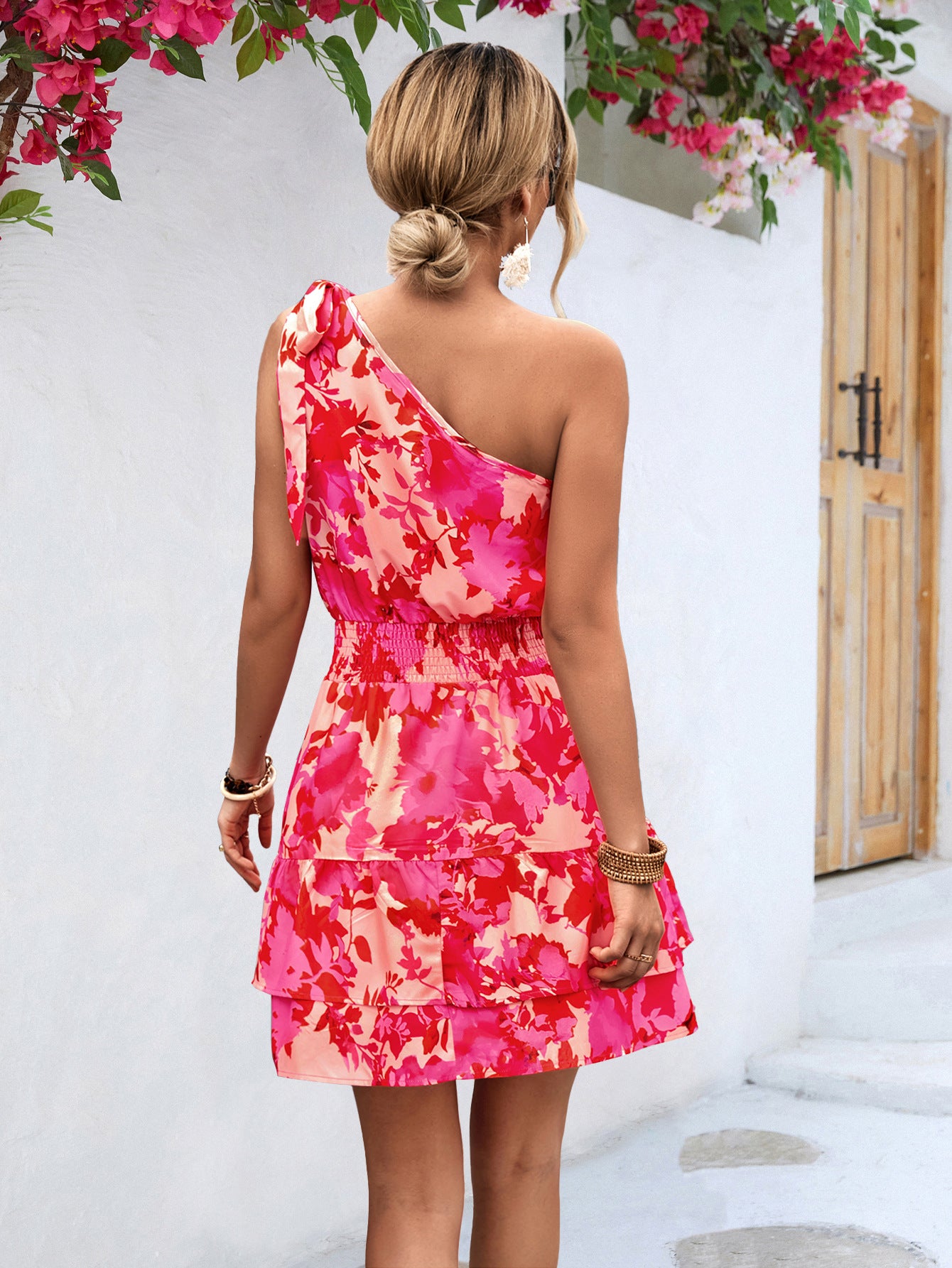 Summer Sloping Shoulder Dress