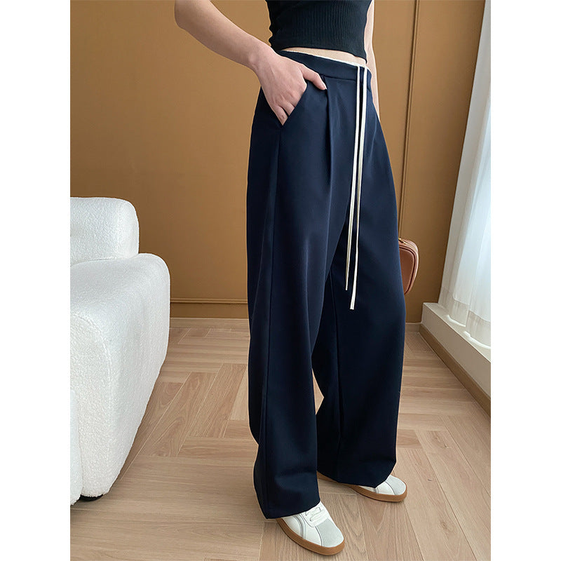 Tone Stitching Design Office Draping Mop Work Pants