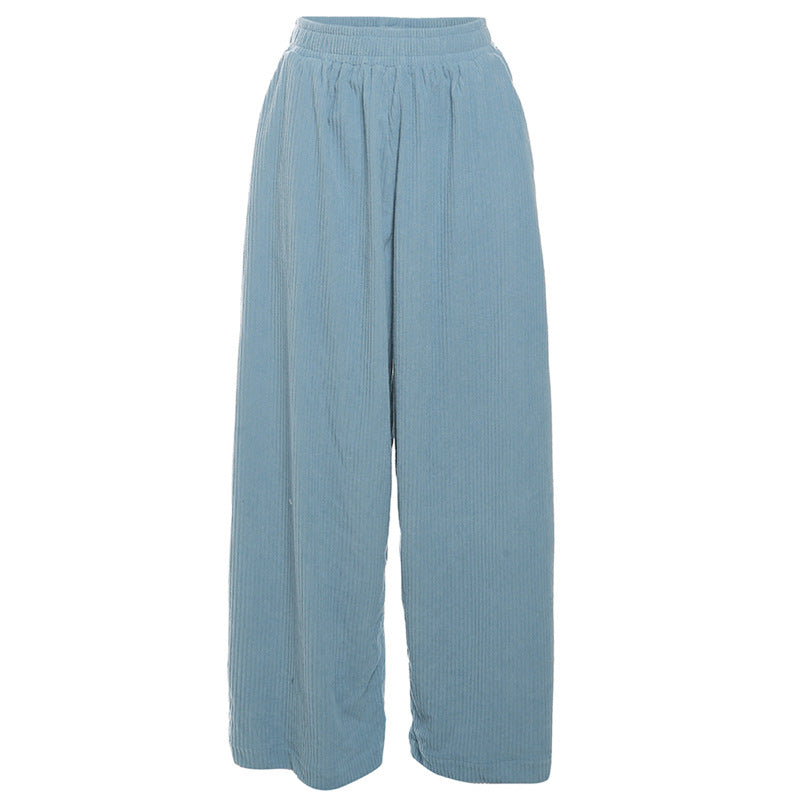 Street Shooting High Waist Loose Straight Casual Trousers