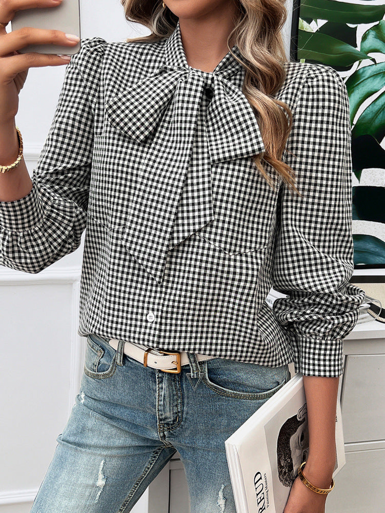 Camicia a maniche lunghe con colori a contrasto