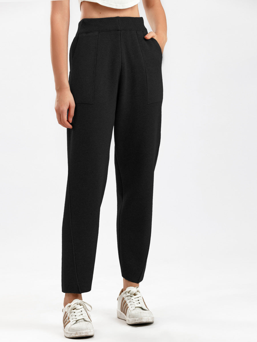 High Waist Knit Harem Pants