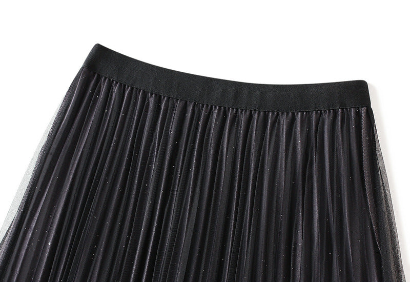 Bright Silk Pleated Skirt