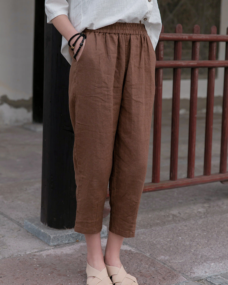 Summer Artistic Cotton Linen Casual Pants