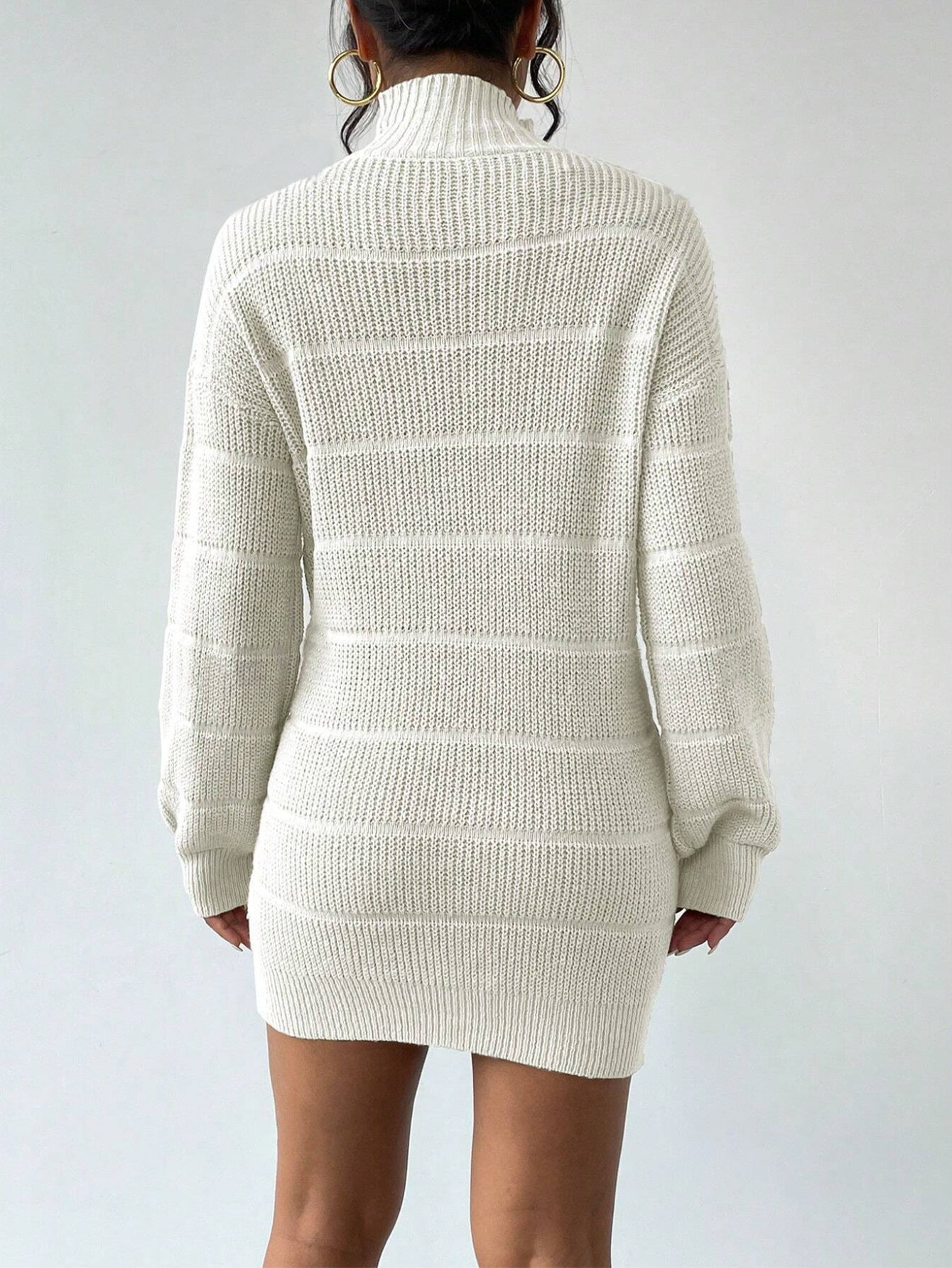 Half Turtleneck Knitted Sexy Dress