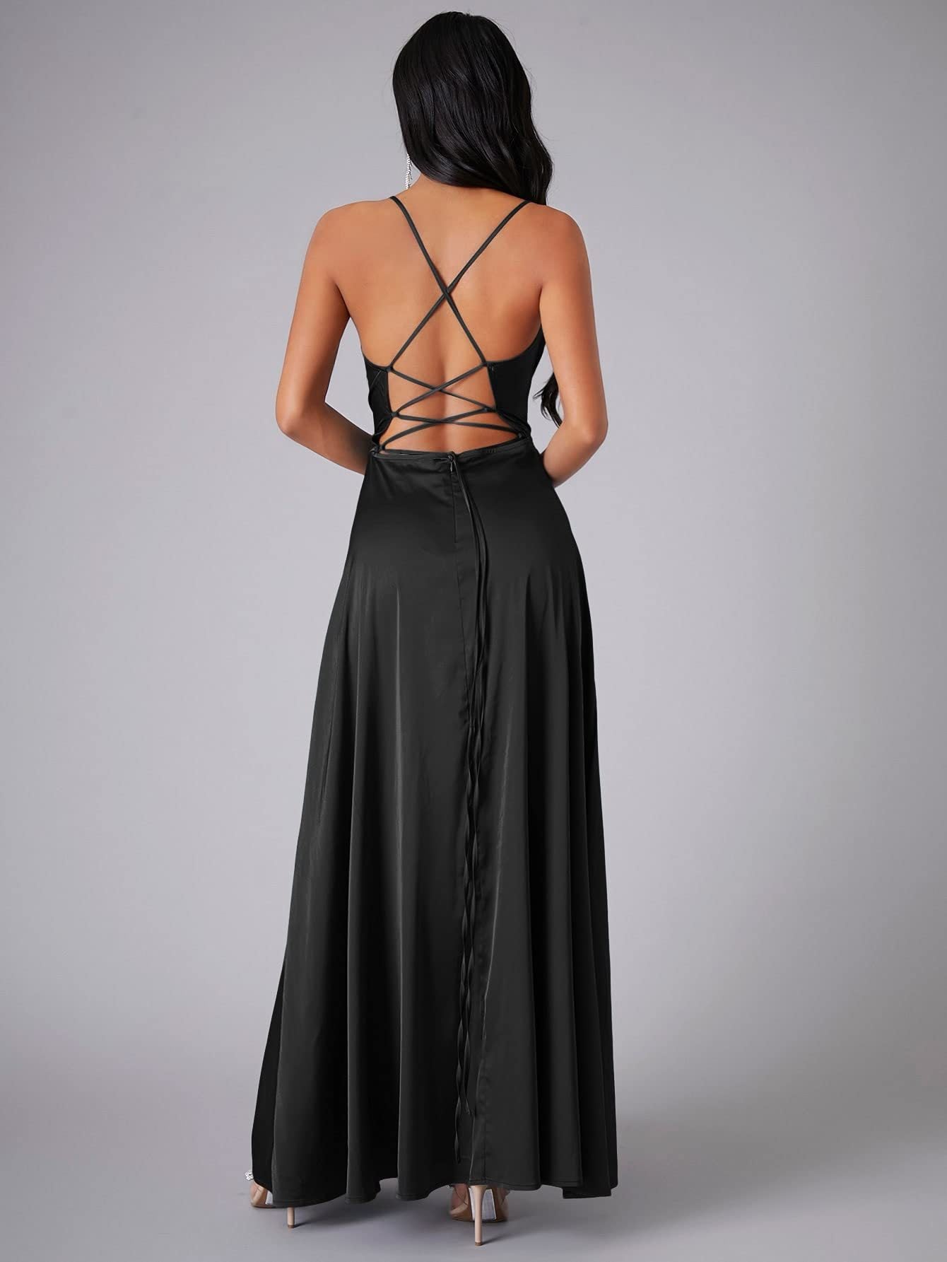 Sexy Slimming Slim Fit Backless Suspenders Waist Tight Formal Dress