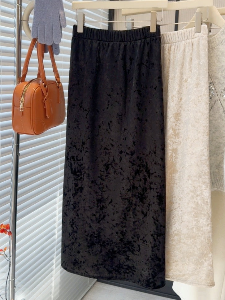 Velvet Straight Skirt