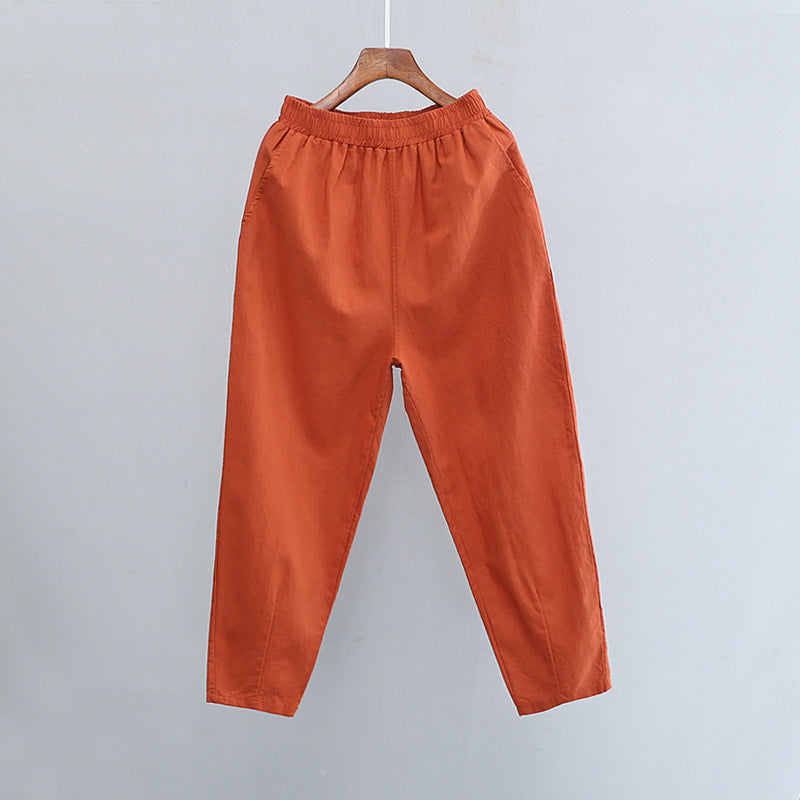 Summer Artistic Cotton Linen Casual Pants