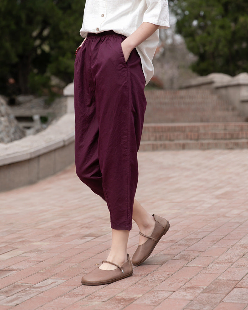 Summer Artistic Cotton Linen Casual Pants