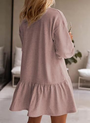 Crisscross Neckline Round Neck Long Sleeve Casual Sweatshirt Dress