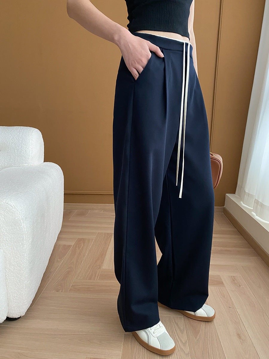 Tone Stitching Design Office Draping Mop Work Pants