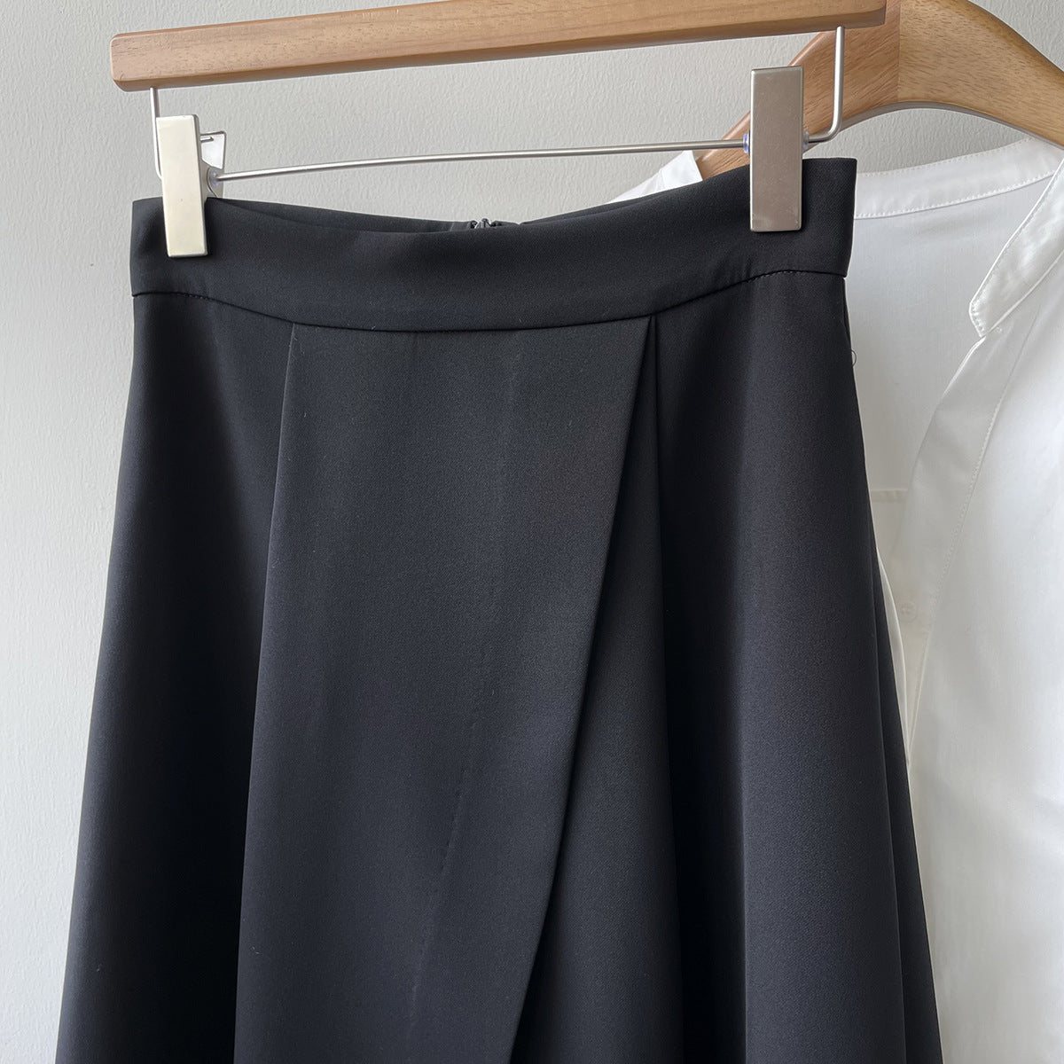 Elegant High Waist Office Slit A line Midi Skirt