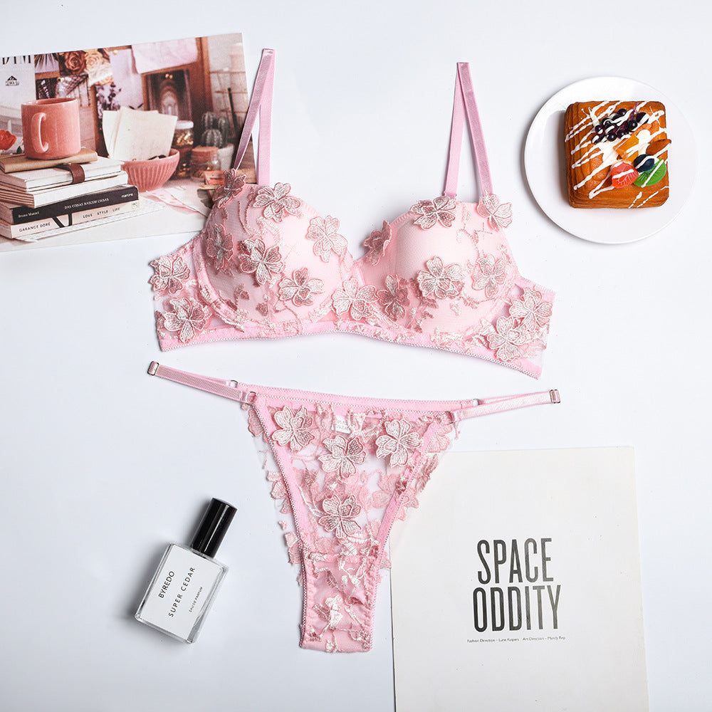 Sexy Floral Embroidery Lingerie Set