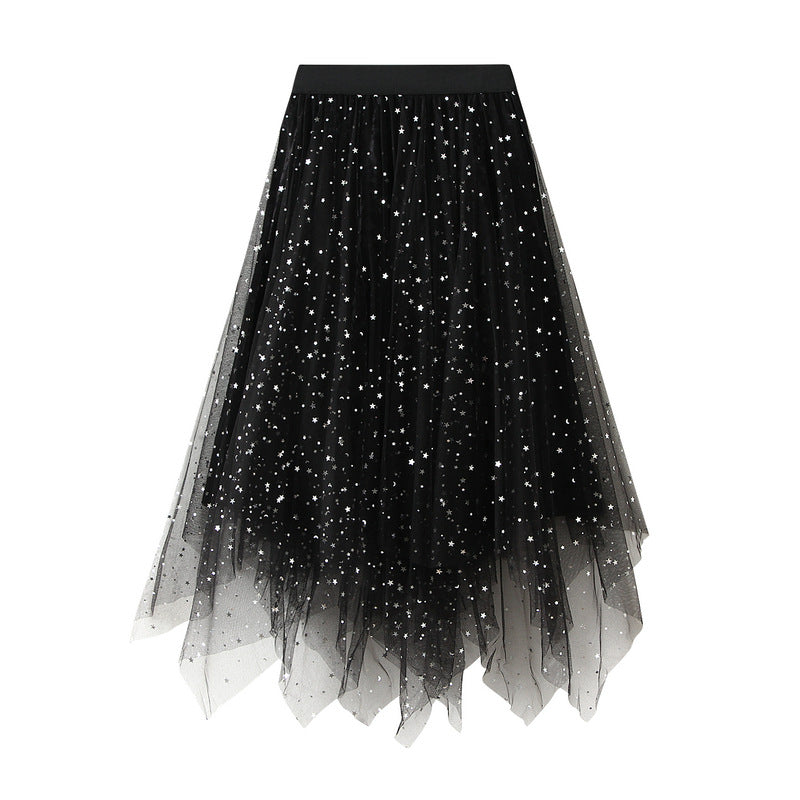 Puffy Starry Sky Mesh Skirt