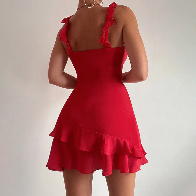 Ruffled Sexy Mini Dress