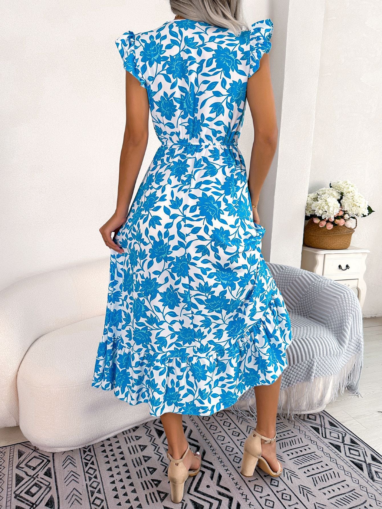 Floral Waist Slimming Maxi Dress