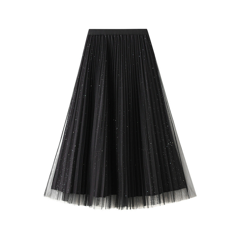 Bright Silk Pleated Skirt