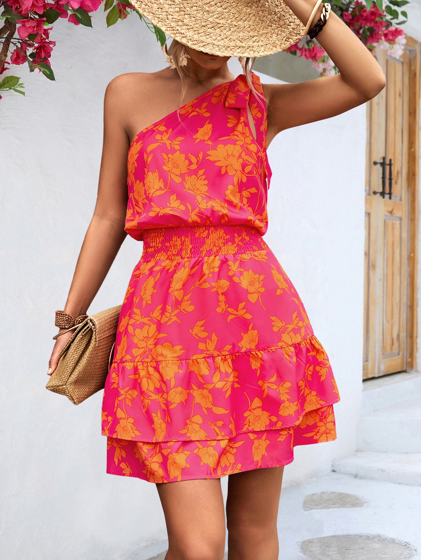 Summer Sloping Shoulder Dress