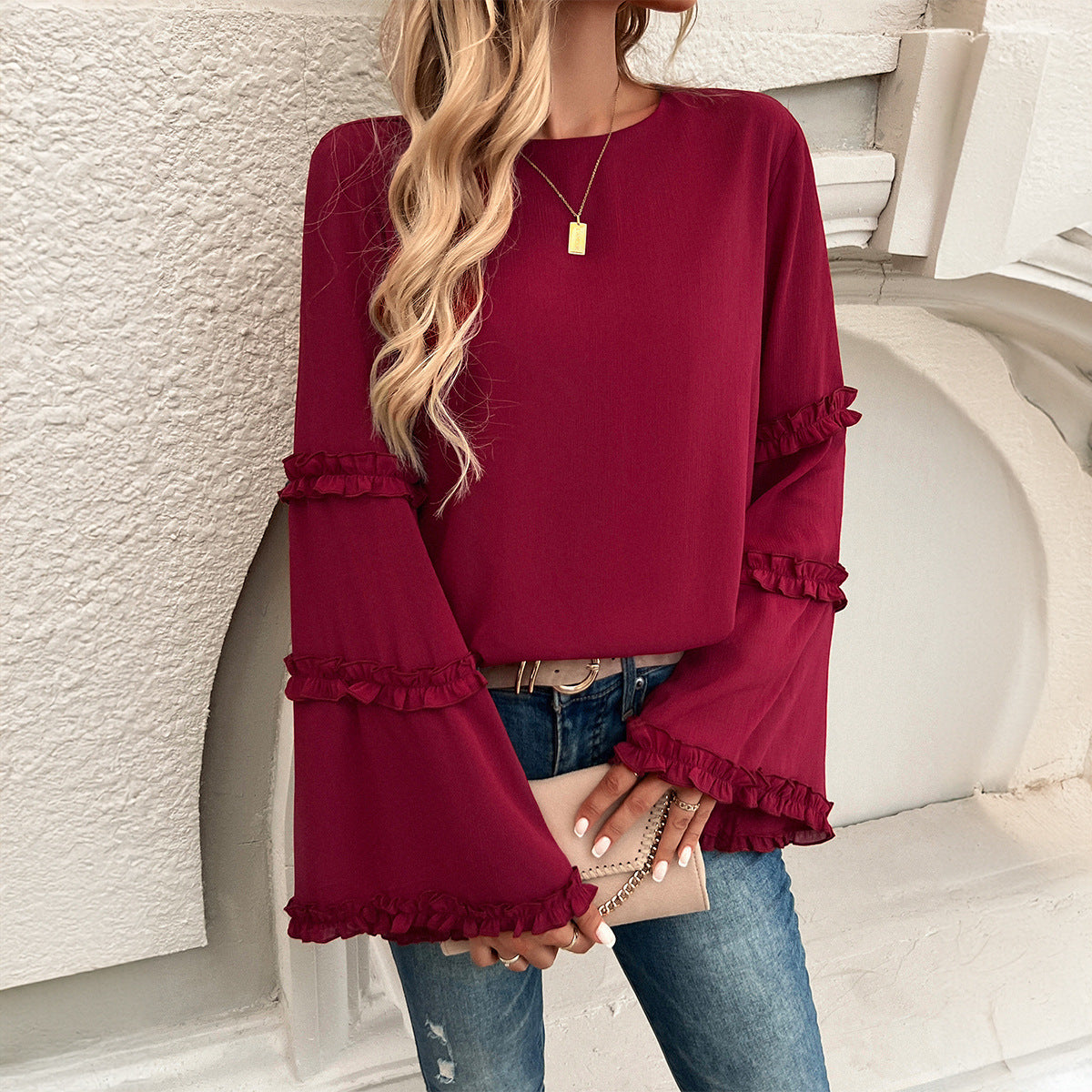 Elegant Loose Flared Long-Sleeved Shirt