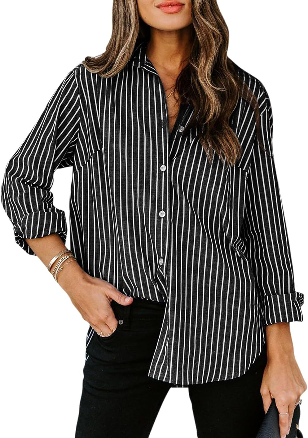 Striped Long Sleeve Button Shirt