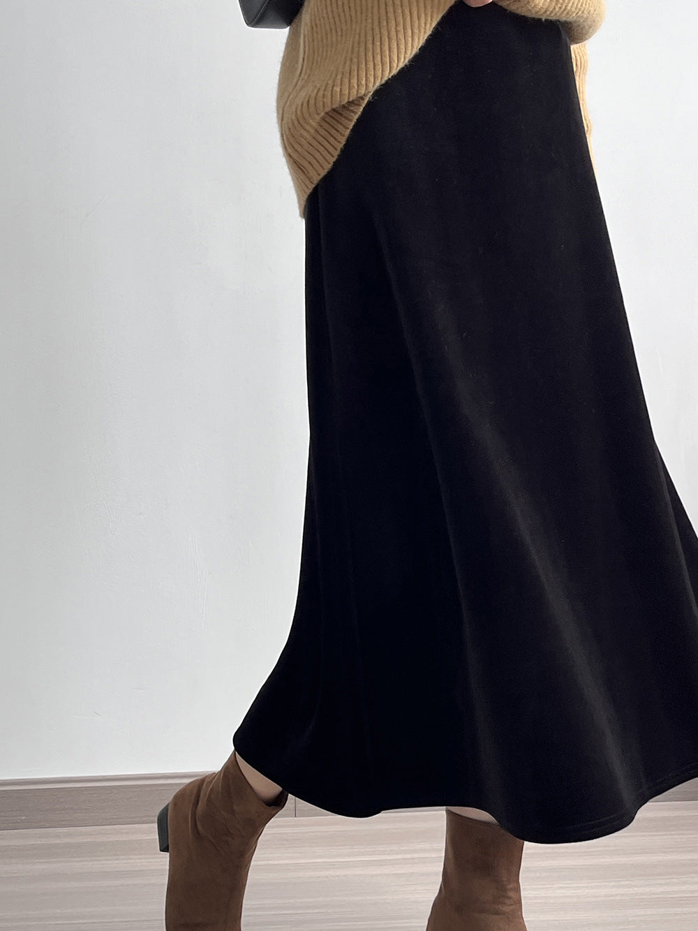 High Waist Fashionable Drape A Line Skirt