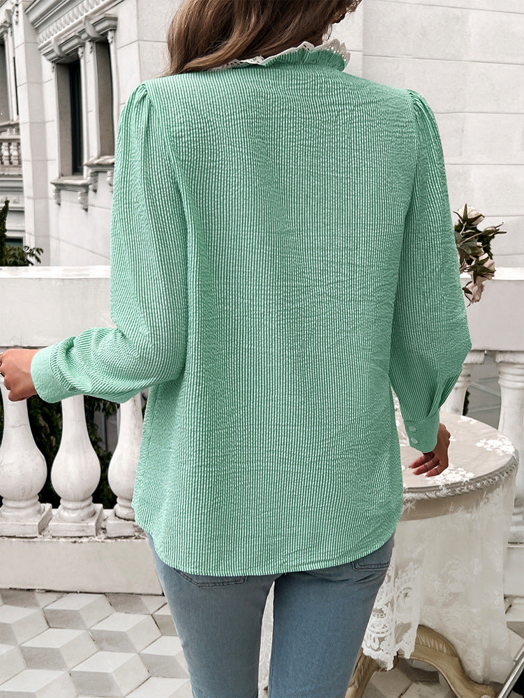 Elegant Lace Long Sleeved Shirt