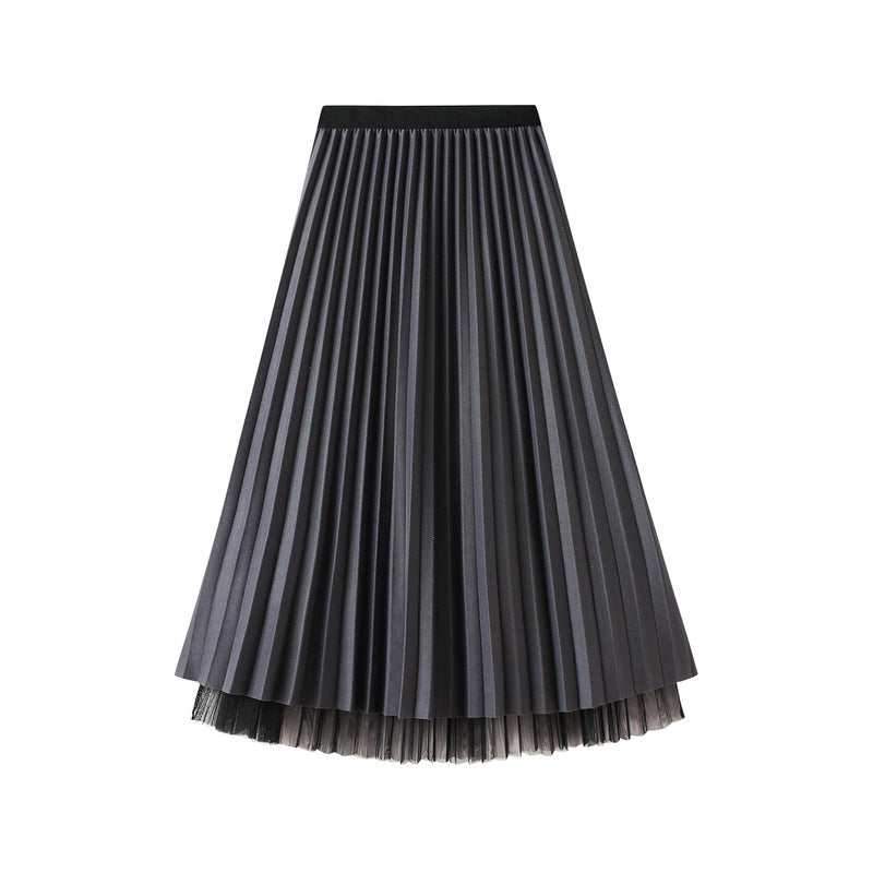 Bright Silk Pleated Skirt