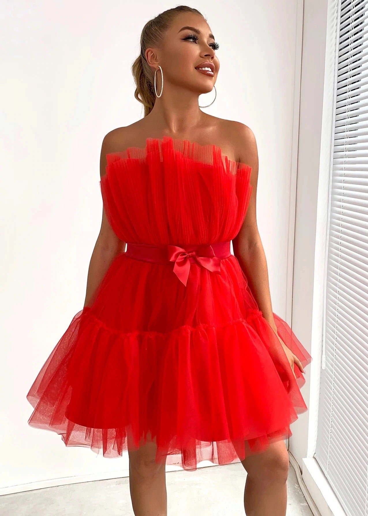 Top Mesh Graceful Bow Tutu Dress