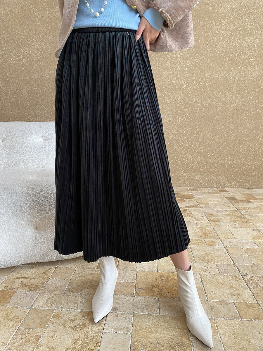 Office A Line Pleated Skirt