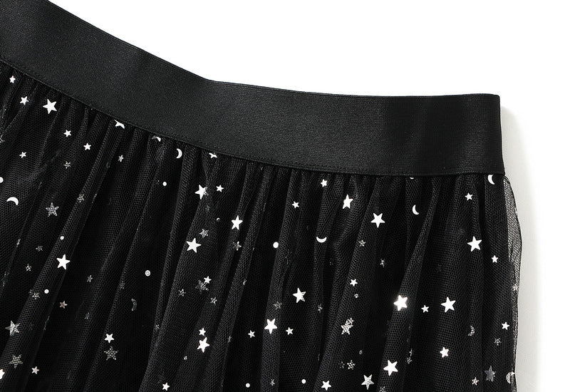 Puffy Starry Sky Mesh Skirt