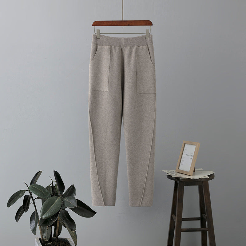 High Waist Knit Harem Pants