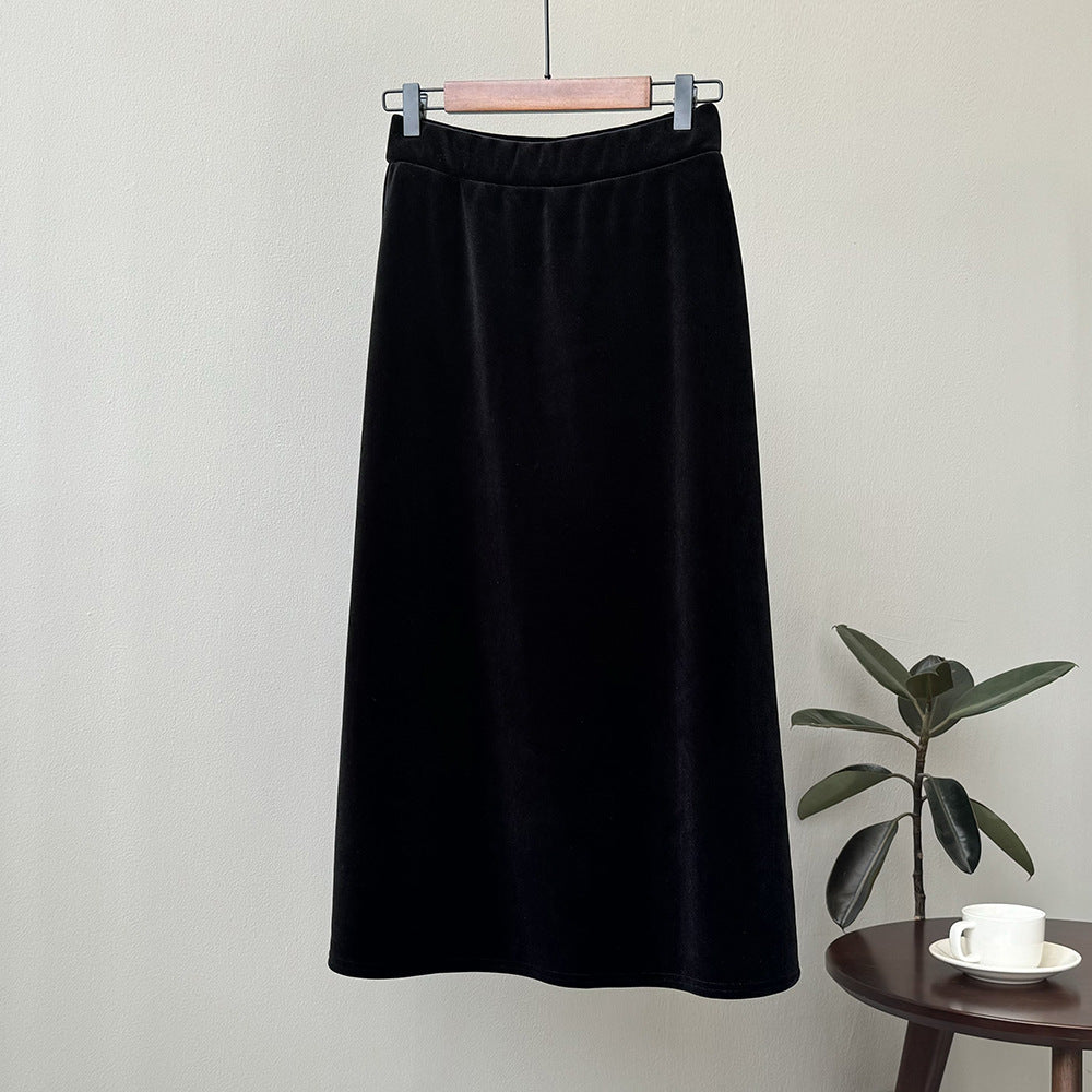 High Waist Fashionable Drape A Line Skirt