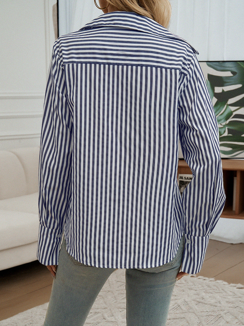 Camicia a maniche lunghe a righe da ufficio