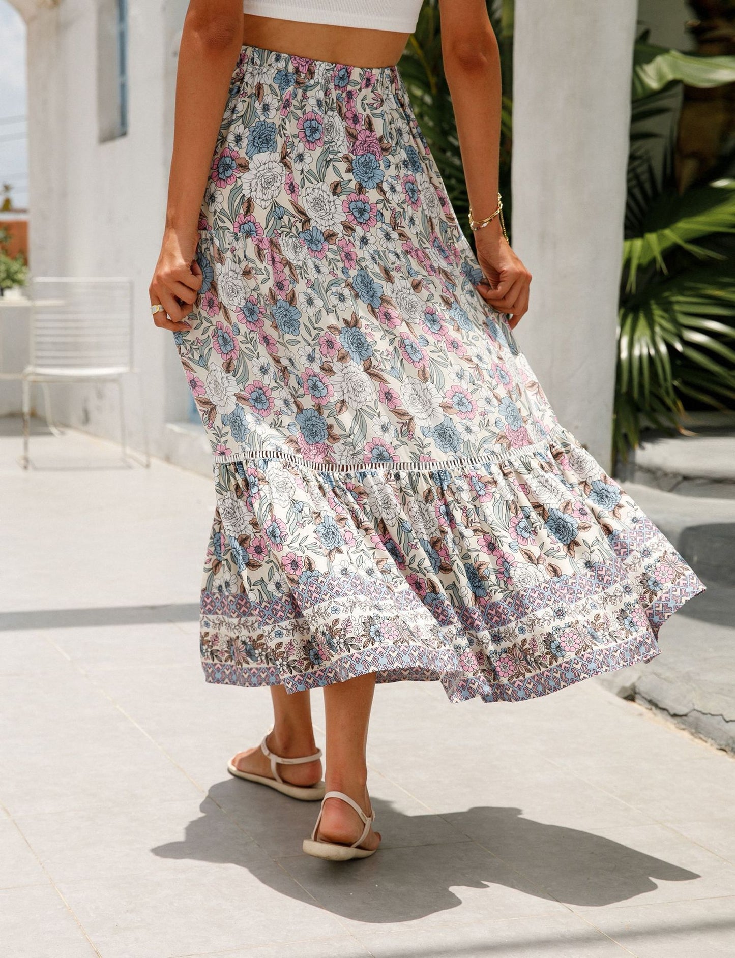 Rayon Bohemian Beach Vacation Skirt