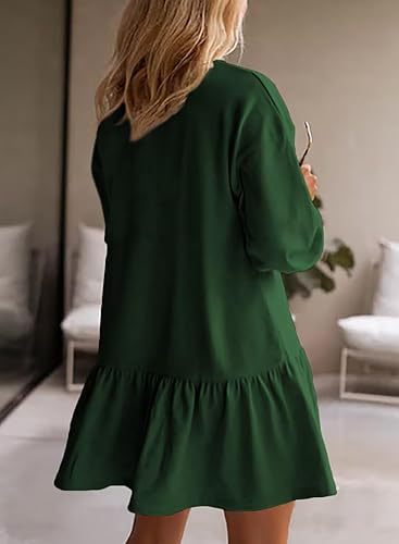 Crisscross Neckline Round Neck Long Sleeve Casual Sweatshirt Dress