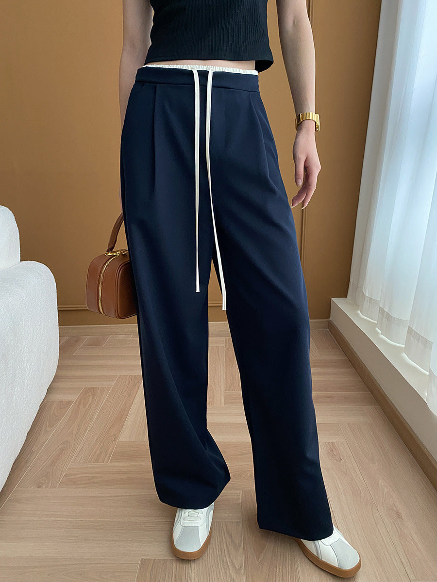 Tone Stitching Design Office Draping Mop Work Pants