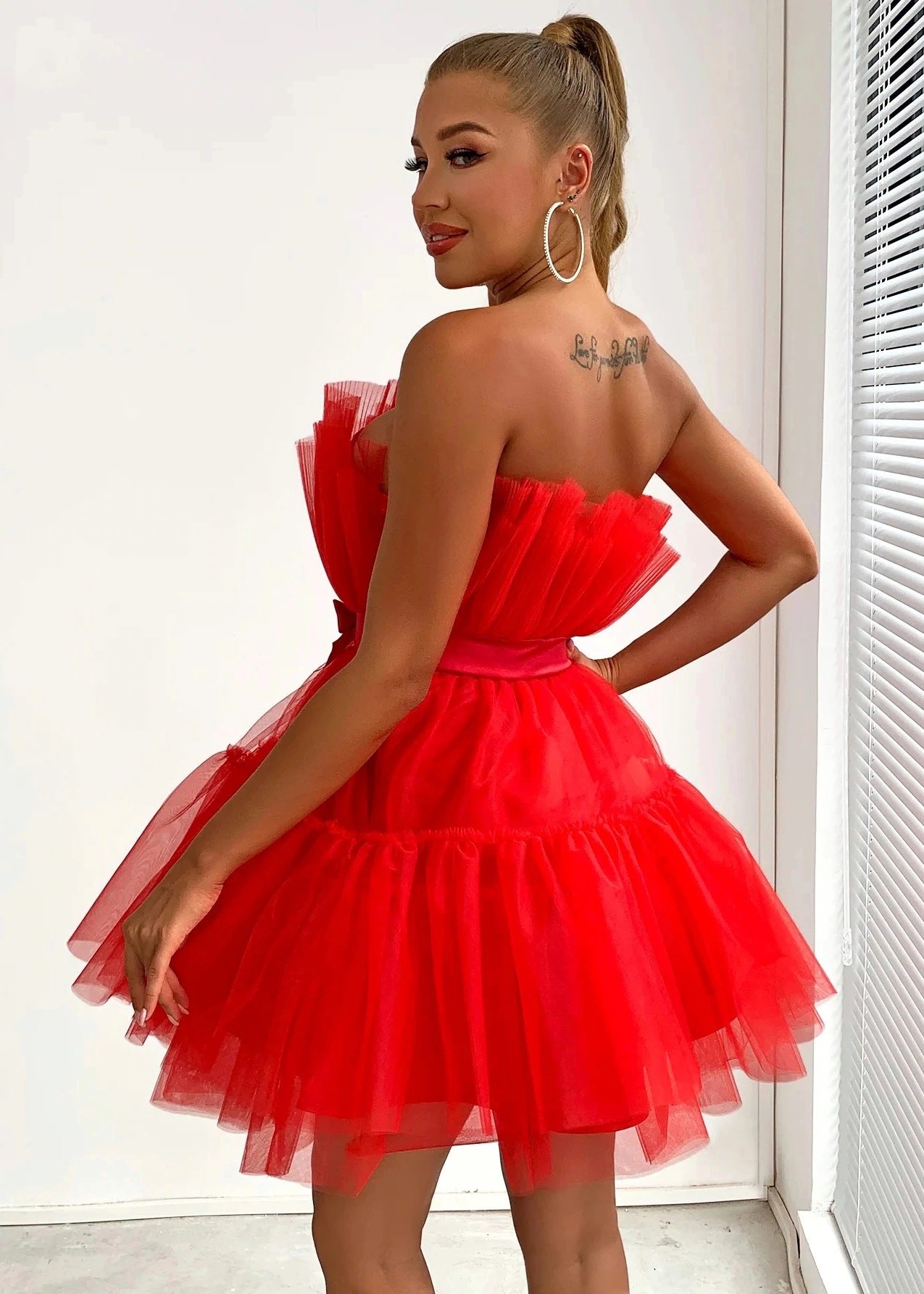 Top Mesh Graceful Bow Tutu Dress