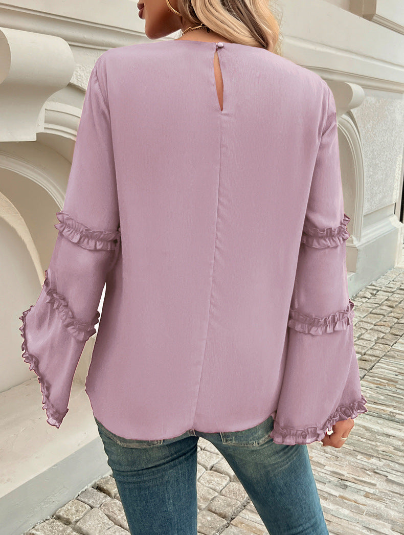 Elegant Loose Flared Long-Sleeved Shirt