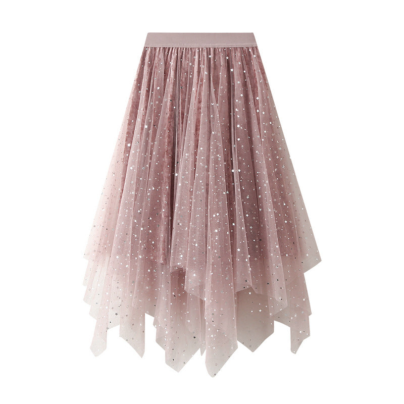 Puffy Starry Sky Mesh Skirt