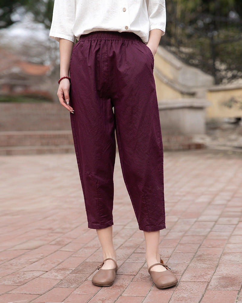 Summer Artistic Cotton Linen Casual Pants