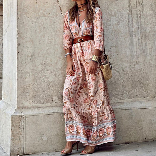 Bohemian Midi Printed Dress