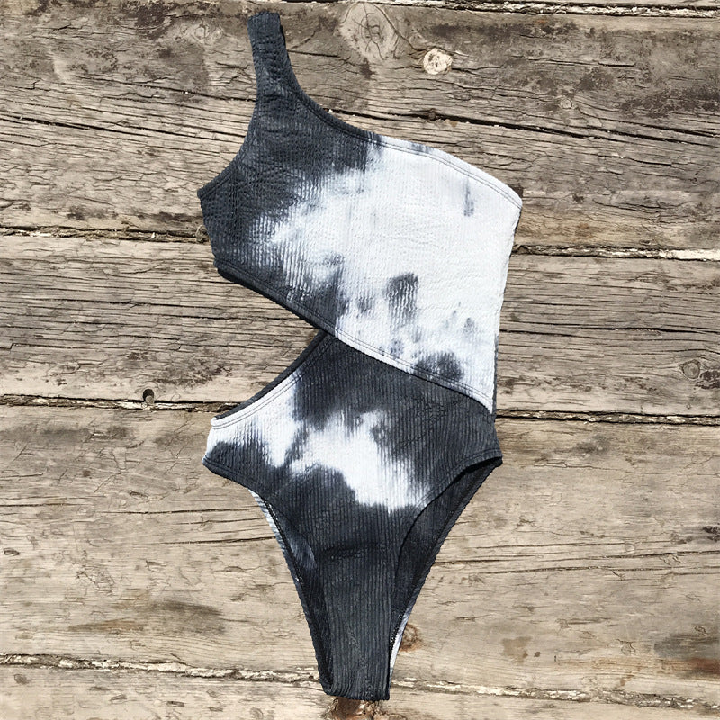 Zmarszczek Champray seksowny syjamski strój kąpielowy na jedno ramię