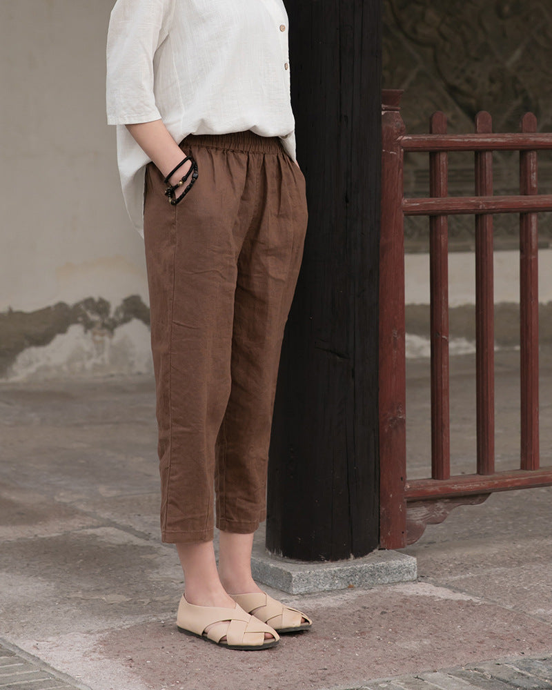 Summer Artistic Cotton Linen Casual Pants