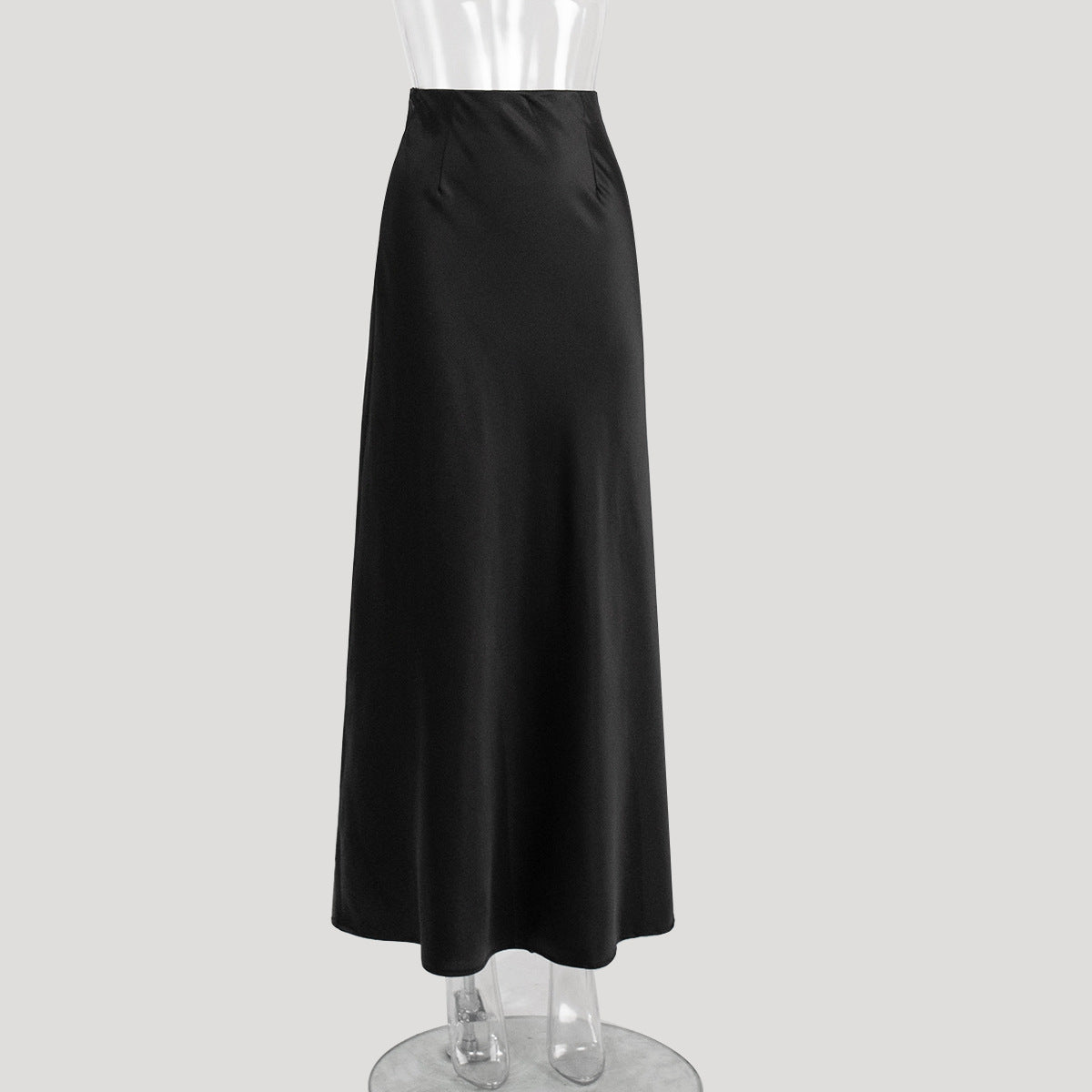 Satin Long High Waist Hip Mop Fishtail Skirt