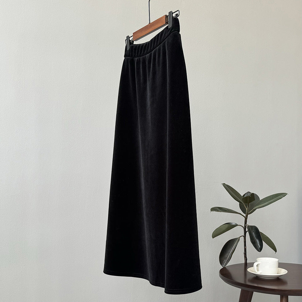 High Waist Fashionable Drape A Line Skirt