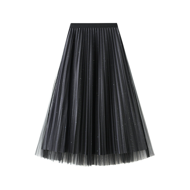 Bright Silk Pleated Skirt