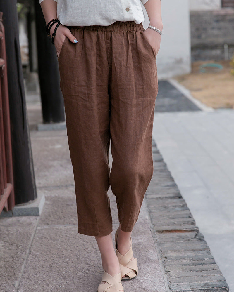 Summer Artistic Cotton Linen Casual Pants