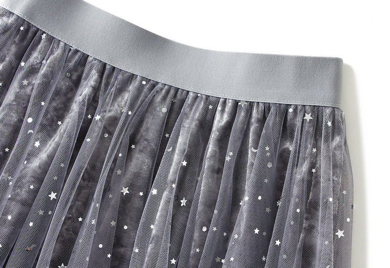 Puffy Starry Sky Mesh Skirt