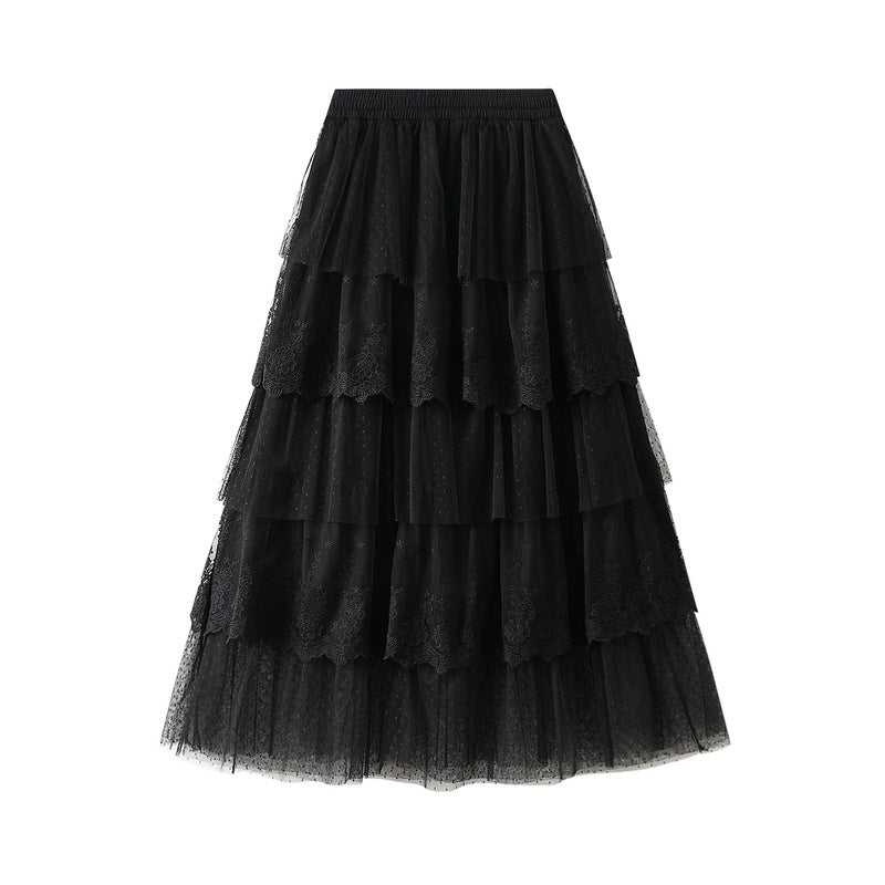 High Waist Slimming Gauzy Skirt